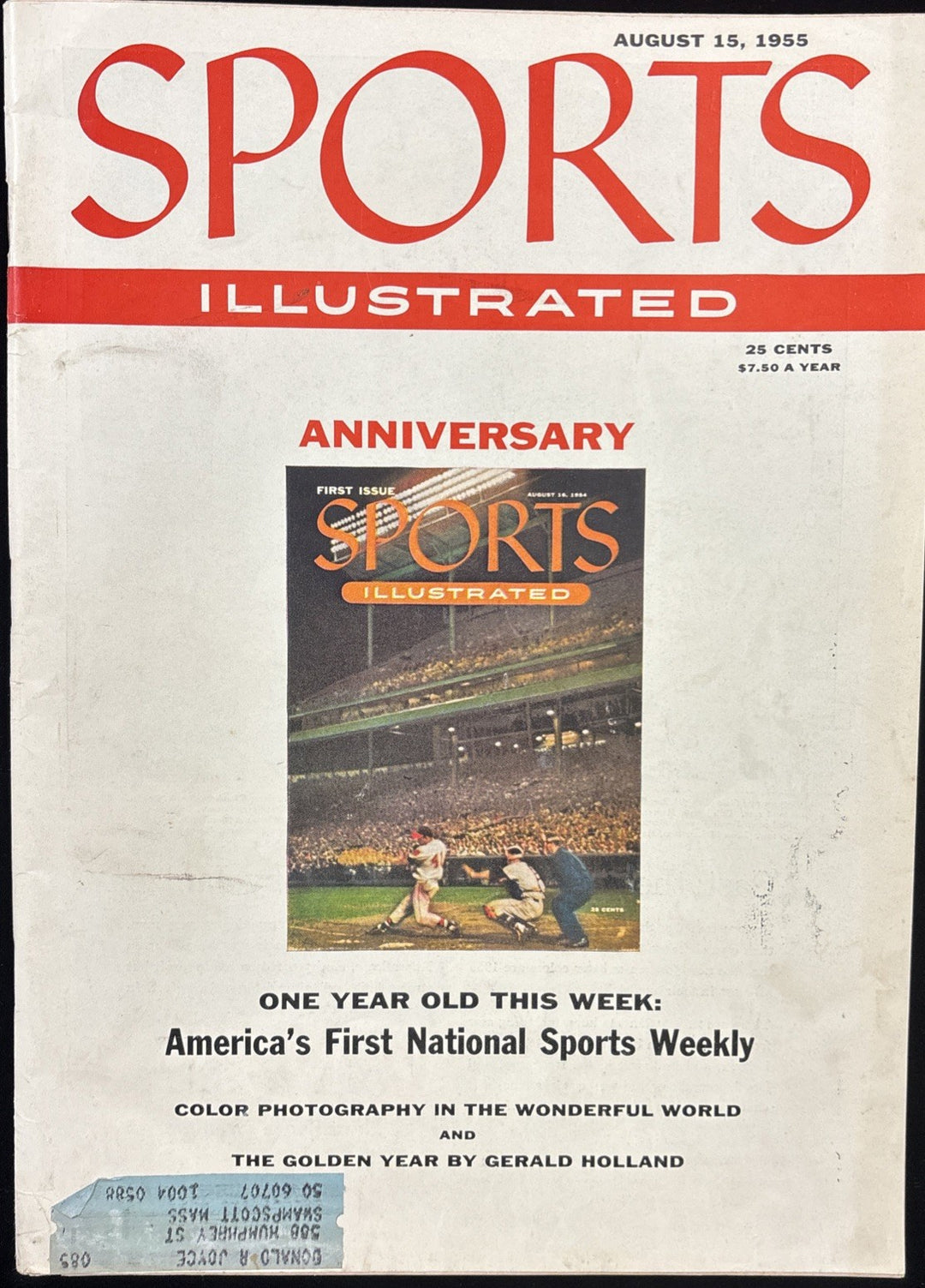 August 15 1955 SPORTS ILLUSTRATED / ONE YEAR ANNIVERSARY ISSUE