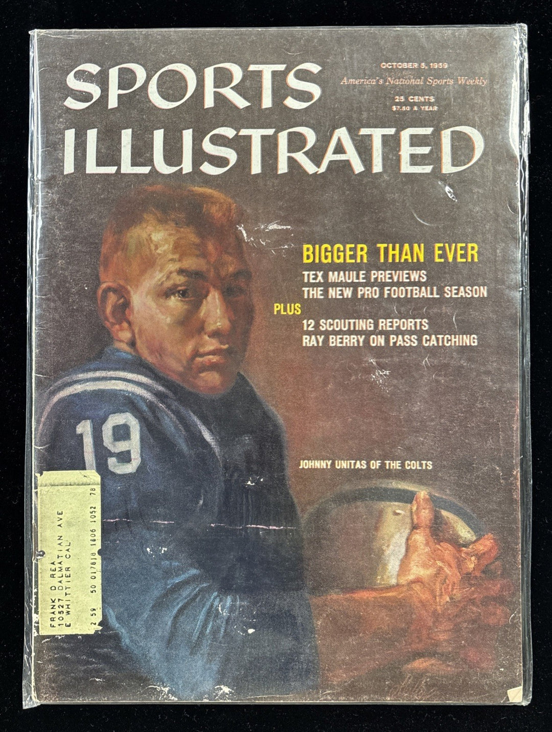 October 5 1959 Sports Illustrated Johnny Unitas First Cover Baltimore Cults
