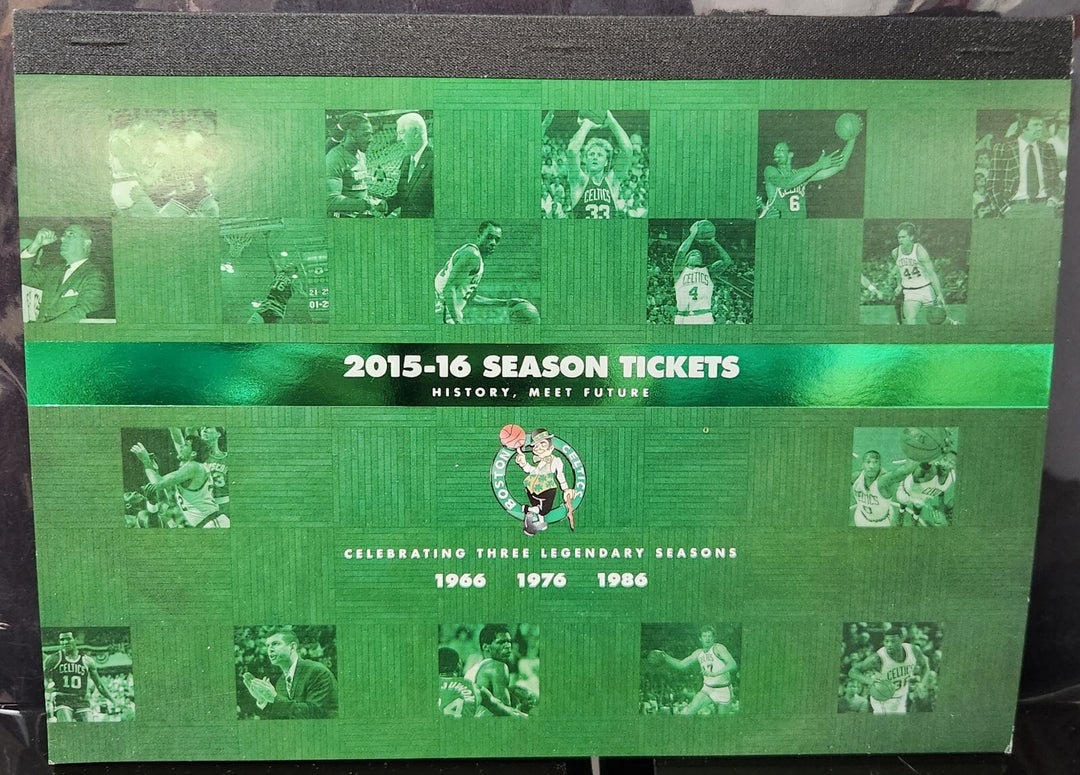 2015- 16 Boston Celtics Full Season Ticket Book - Kobe Bryant Last Game Boston 