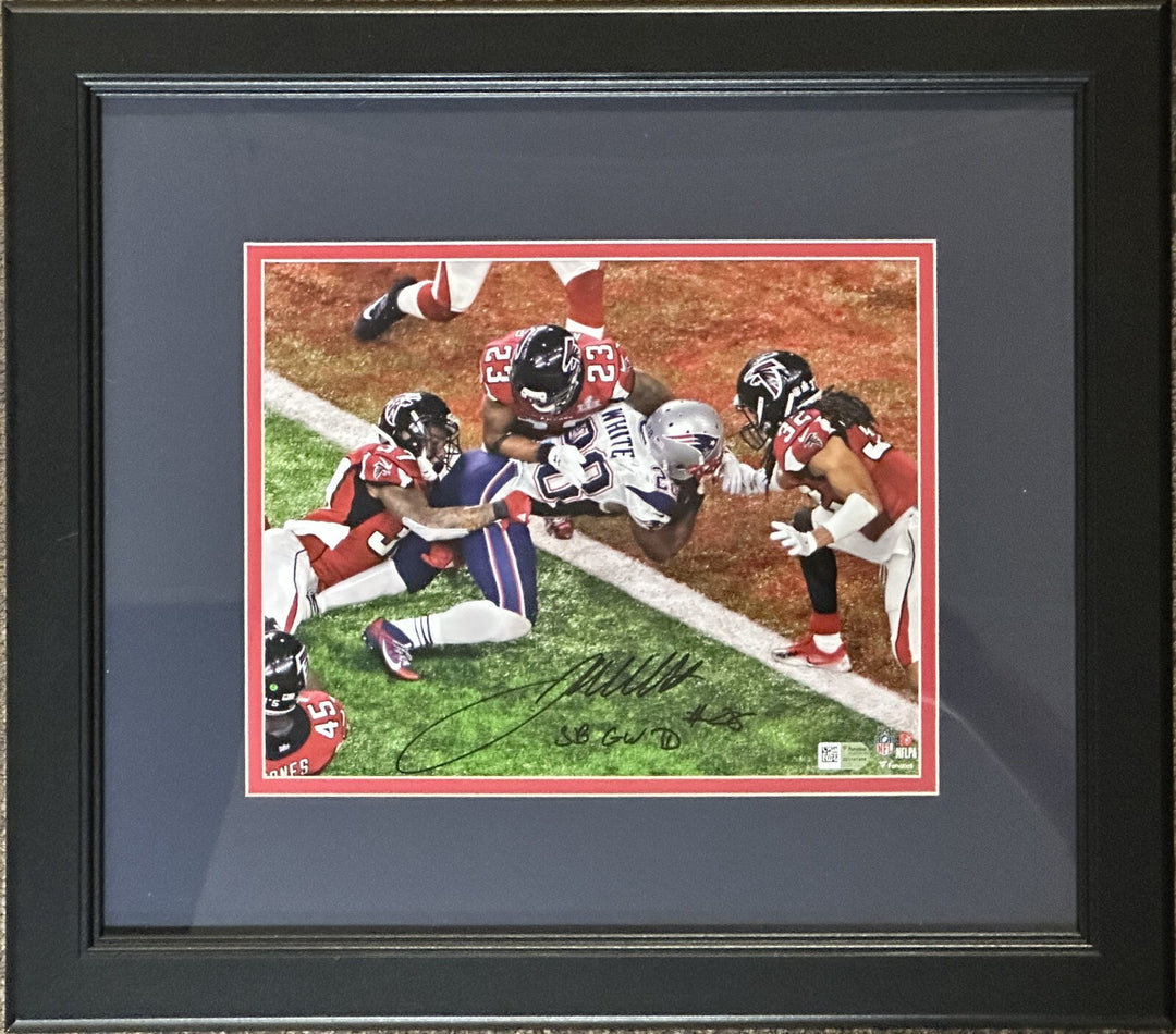 James White Autographed Super Bowl LI Game Winning Drive 8x10 Photo Patriots