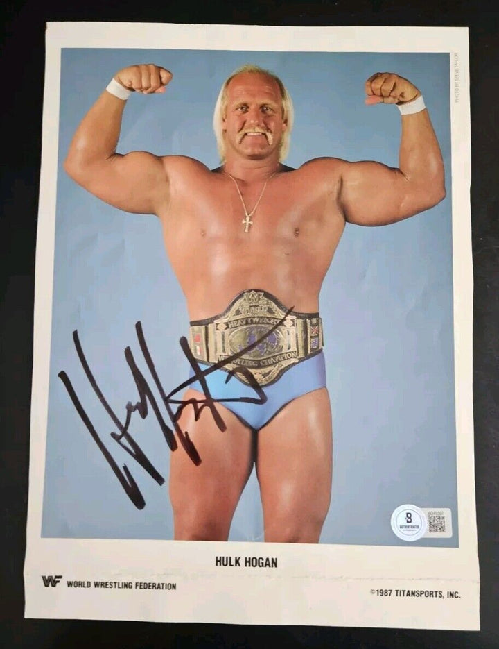 Hulk Hogan 1987 WWF Titan Sports Signed Promotional Photo BAS