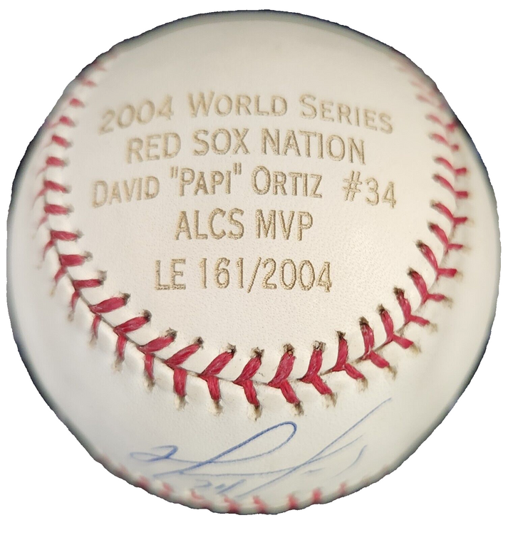 David Ortiz Signed MLB Baseball Engraved LE 161/2004 Boston Red Sox Steiner COA