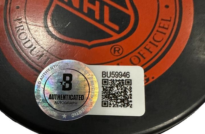 Glenn Hall Autographed Chicago Blackhawks Hockey Puck HOF BAS