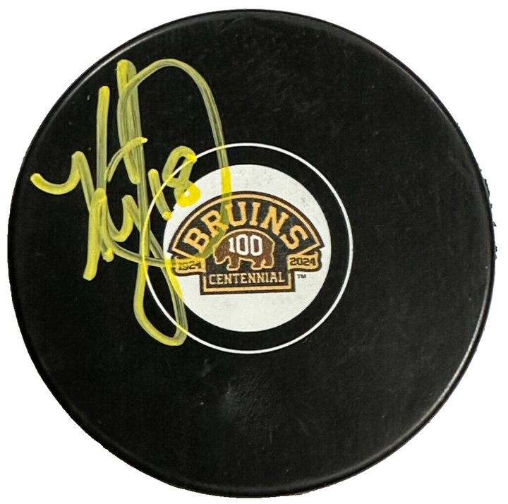 Kyle McLaren Boston Bruins Puck 100th Anniversary Hockey Puck COA