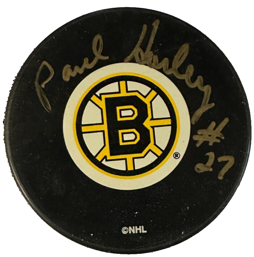 Paul Hurley Autographed Boston Bruins Hockey Puck NHL