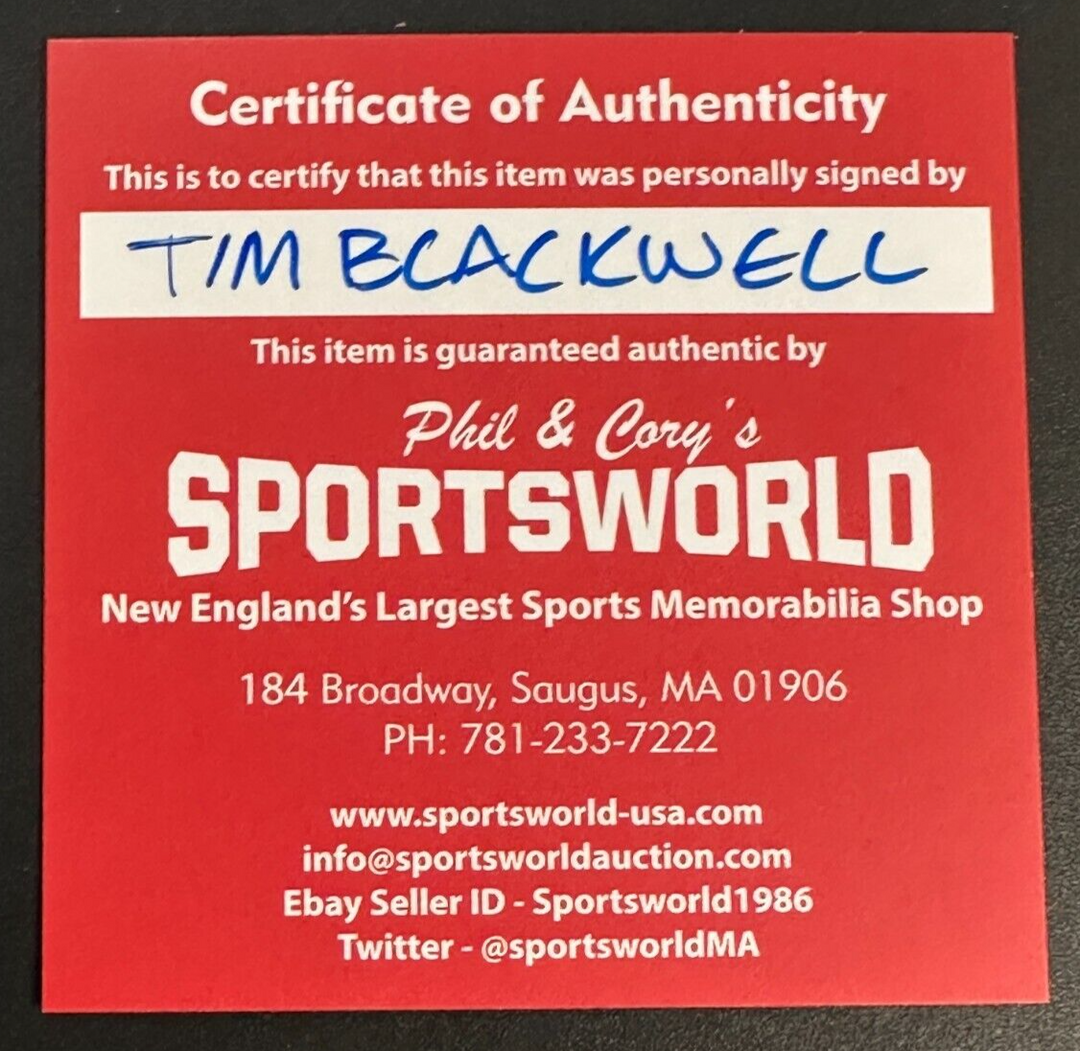 Tim Blackwell Autographed Official Major League Baseball W/ 75 Red Sox Insc