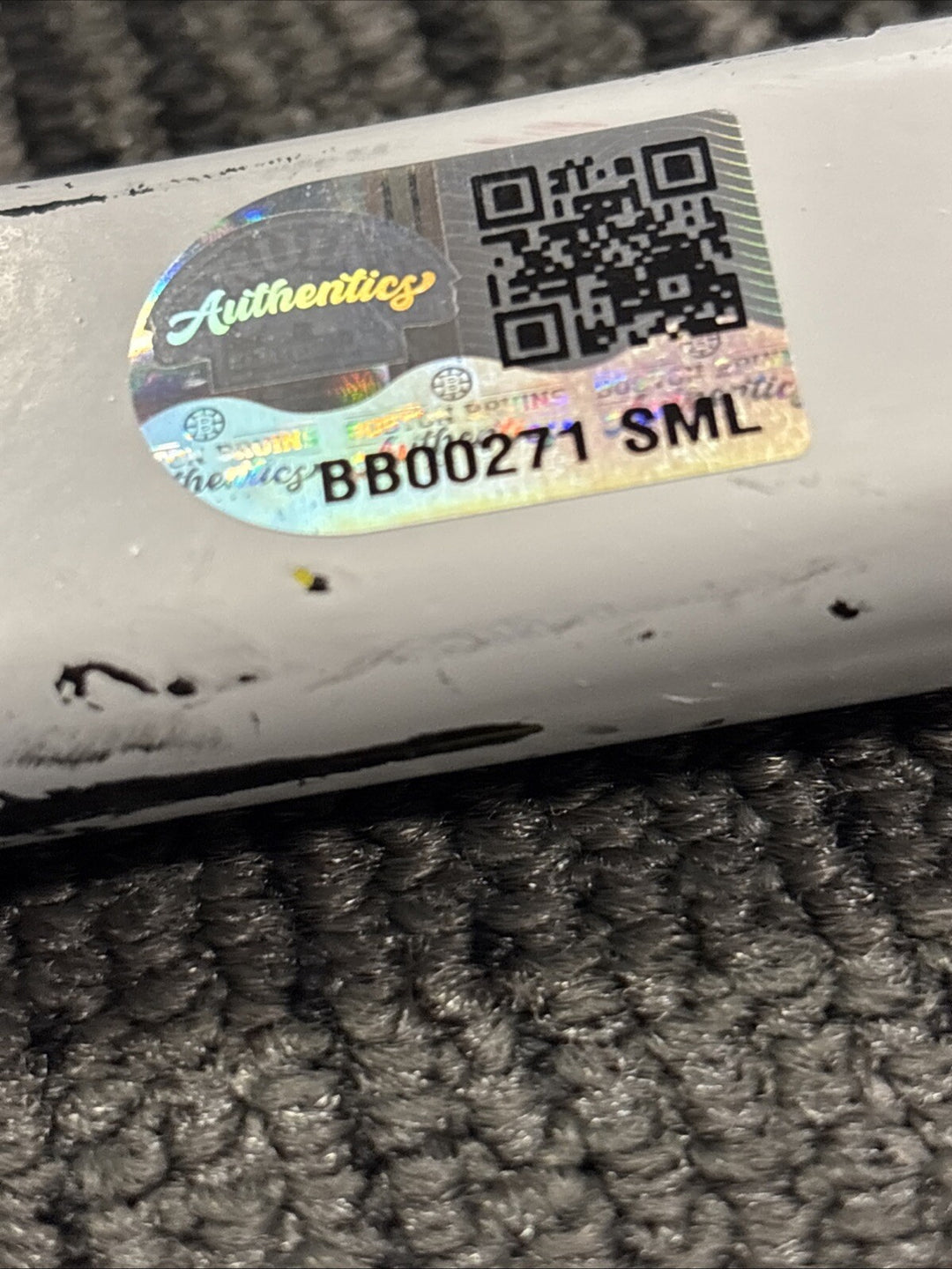 Hampus Lindholm Game Used Stick Boston Bruins 100 Year Hologram Broken