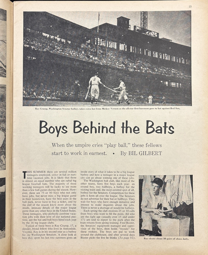 June 1954 Boys Life Magazine Boys Behind The Bats