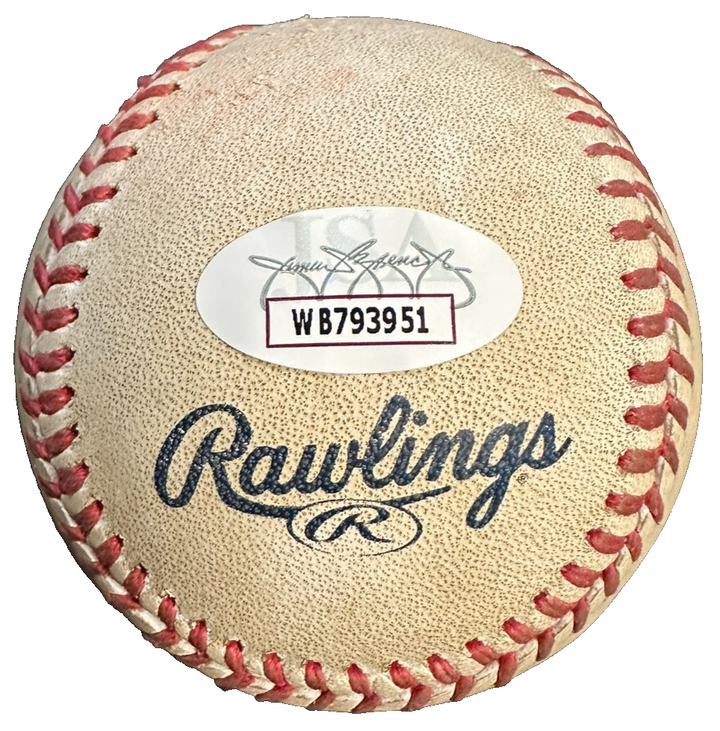 Mike Napoli Autographed Texas Rangers 50th Anniversary Game Baseball JSA