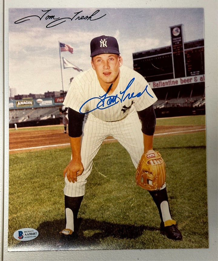 Tom Tresh Autographed New York Yankees 8x10 Photo BAS
