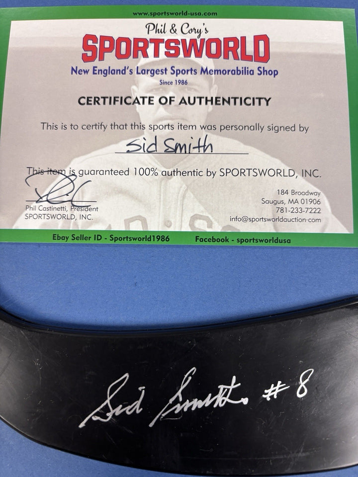 Sid Smith Signed Mini Stick Sportsworld COA Toronto Maple Leafs