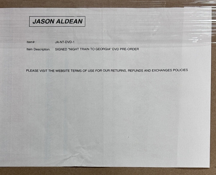 Jason Aldean Signed Framed Night Train To Georgia DVD Cover