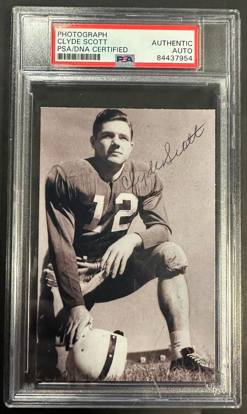 Clyde Scott Autographed 3x5 Photo PSA/DNA Slabbed Philadelphia Eagles