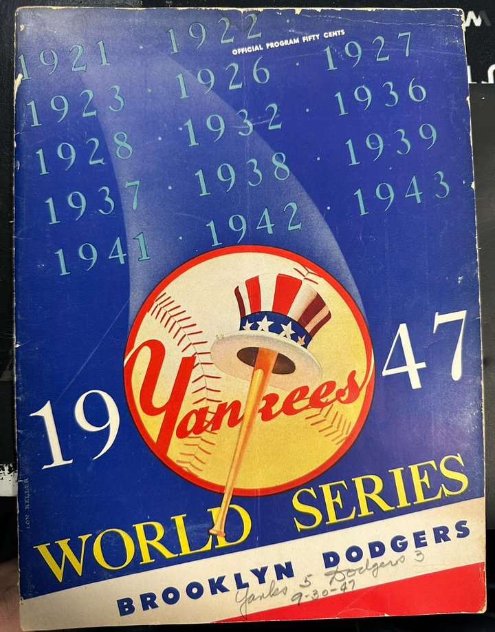 1947 New York Yankees & Brooklyn Dodgers Program Jackie Robinson
