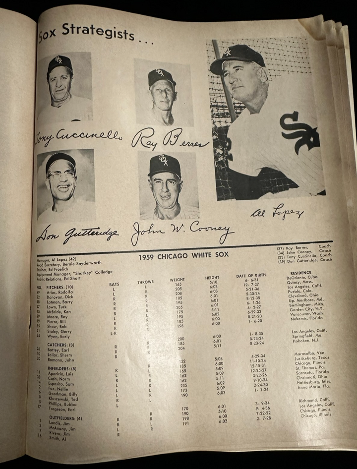 1959 World Series Program Los Angeles Dodgers & Chicago White Sox Dodger Stadium
