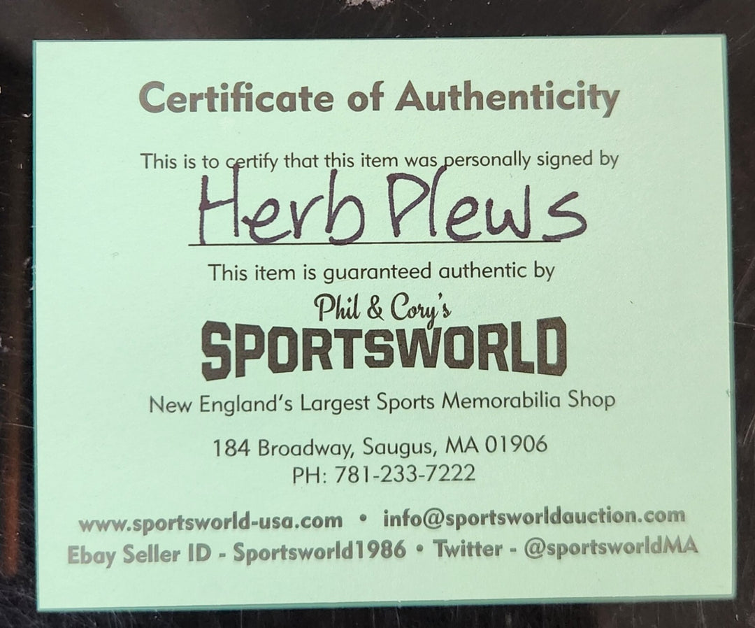 Herb Plews Signed American League Baseball Boston Red Sox Senators Korea PSA COA