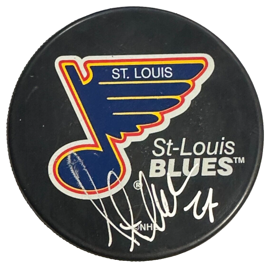 Steve Leach Autographed St. Louis Blues Hockey Puck BAS NHL +