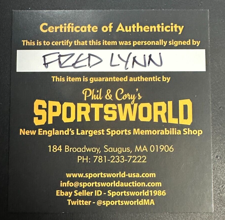 Fred Lynn Autographed Rawlings Gold Glove Baseball Red Sox W GG 75,78,80