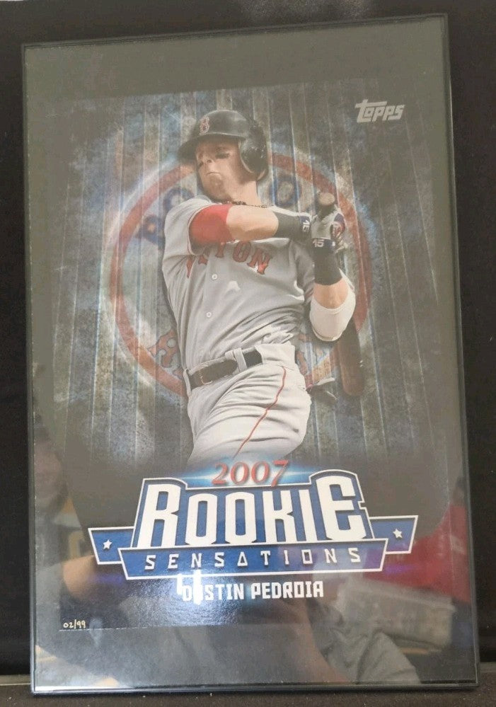 2007 Topps Rookie Sensations Dustin Pedroia Framed Oversized Card /99