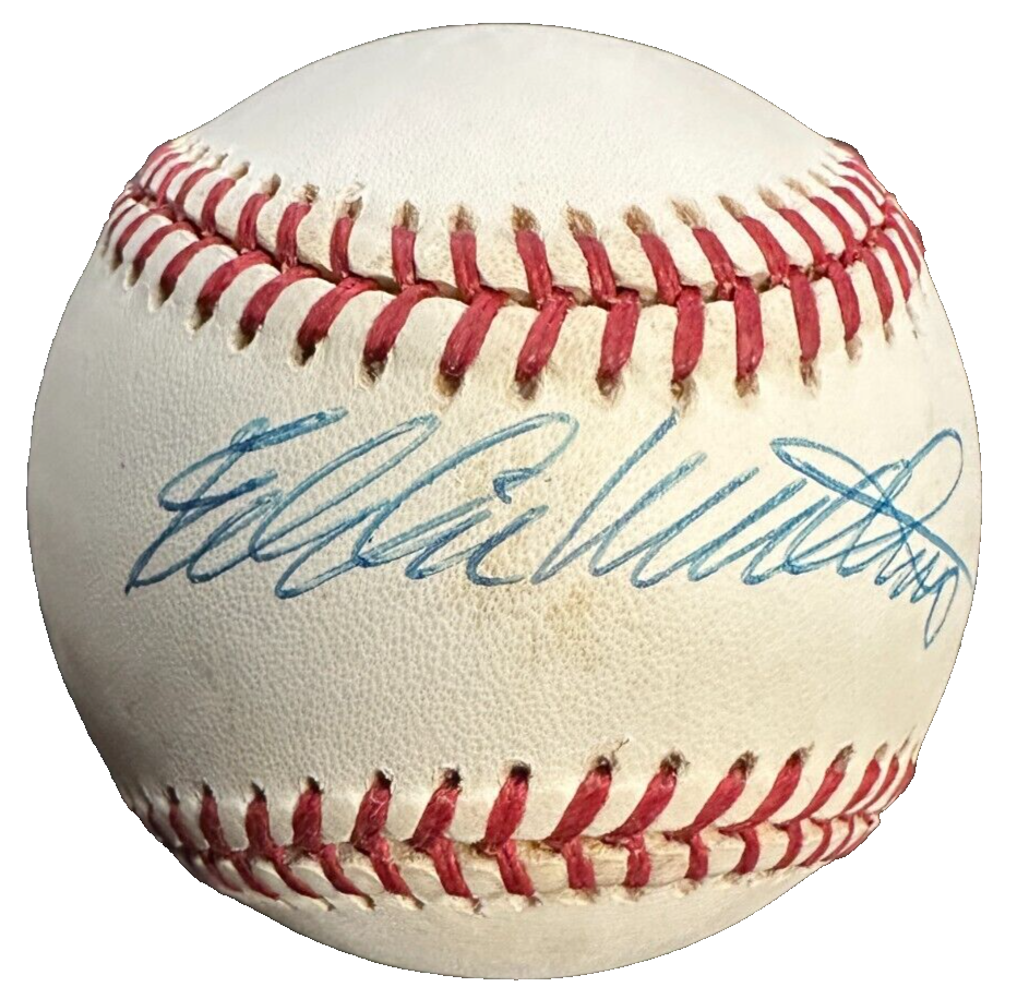 Eddie Mathews Autographed National League Baseball HOF Braves BAS
