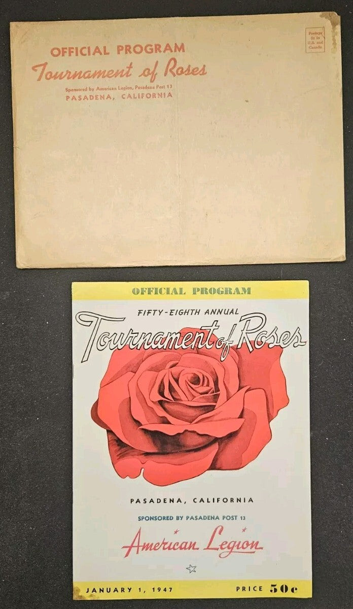 January 1, 1947 Tournament Of Roses Official Program With Envelope