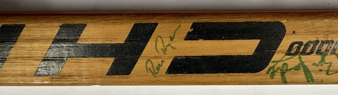 1974 New England Whalers Team Signed Tom Webster Game Issued Stick WHA Green