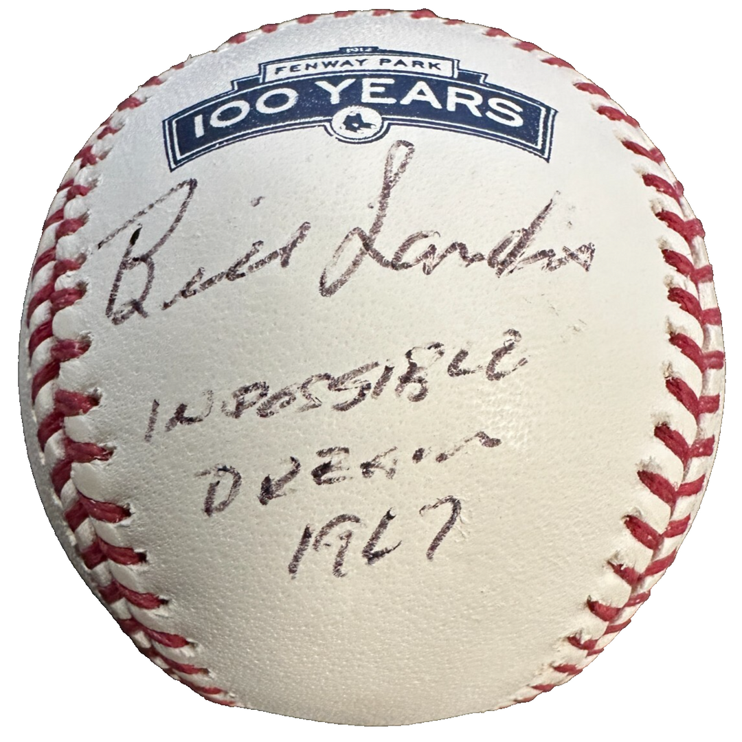 Bill Landis Autographed Fenway Park 100th Anniversary Baseball Red Sox