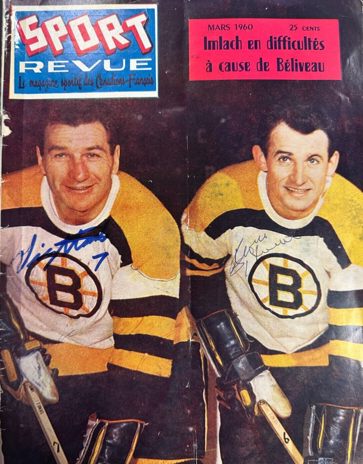 Vic Stasiuk & Bronco Horvath Autographed March 1960 Sport Revue Magazine