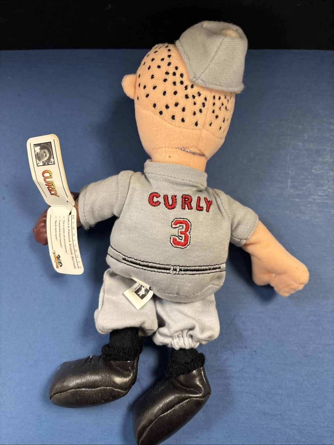 Rare Vintage 3 Stooges Moe Larry Curly Baseball Bean Bag Dolls 1999