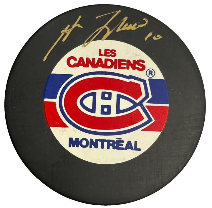 Guy LaFleur Autographed Montreal Canadiens Hockey Puck HOF NHL