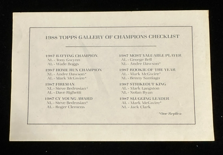 1988 Topps Gallery of Champions Baseball Set 12 Aluminum Replicas & Display Case