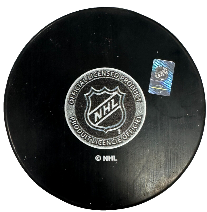 Guy LaRose Autographed Boston Bruins 100th Anniversary Puck NHL