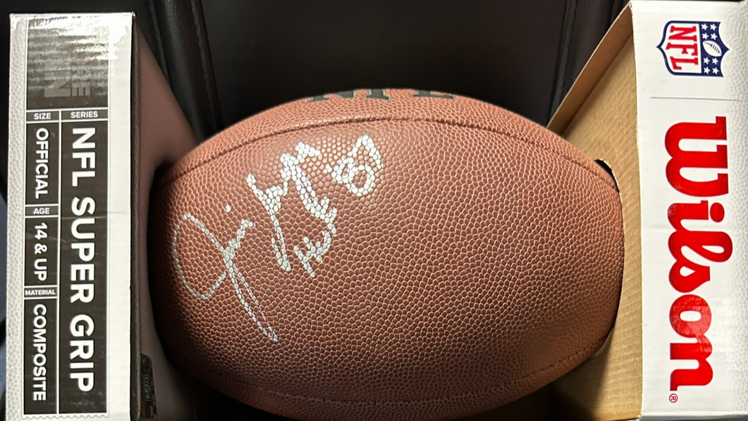 Jim Langer Autographed Wilson NFL Super Grip Football W/ HOF 87 Dolphins