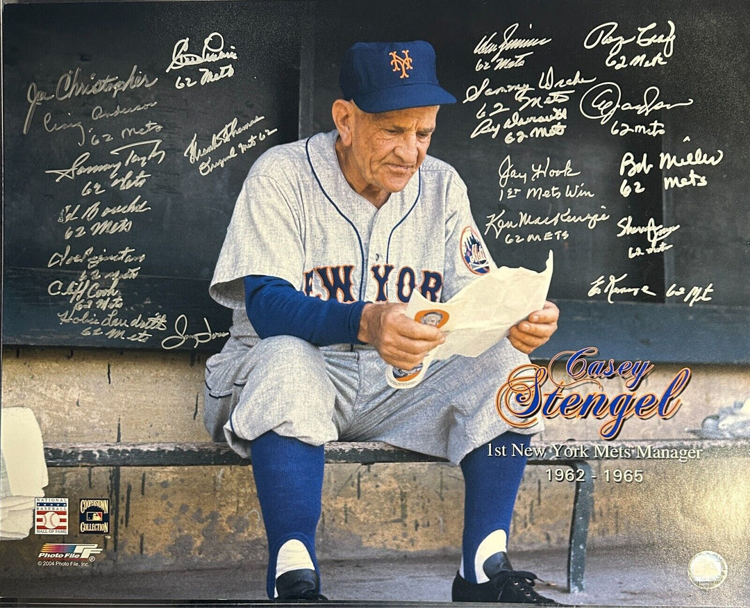 1962 New York Mets Team Signed Casey Stengel 16x20 Photo