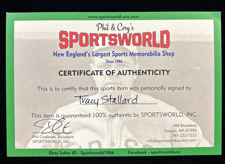 Tracy Stallard Boston Red Sox Autographed 8x10 Picture W/ Maris 61 Insc