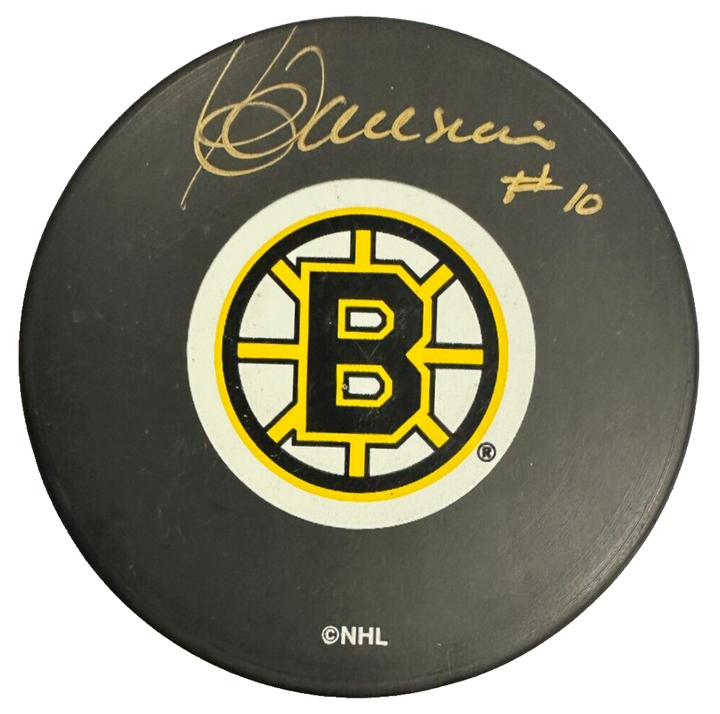Carol Vadnais Autographed Boston Bruins Hockey Puck BAS