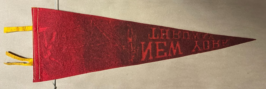 Vintage 1950s-60s New York Thruway Pennant Retro Travel Tourist Souvenir