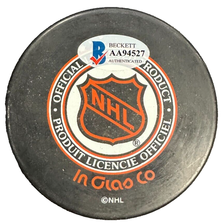 Ken Broderick Autographed Boston Bruins Hockey Puck BAS