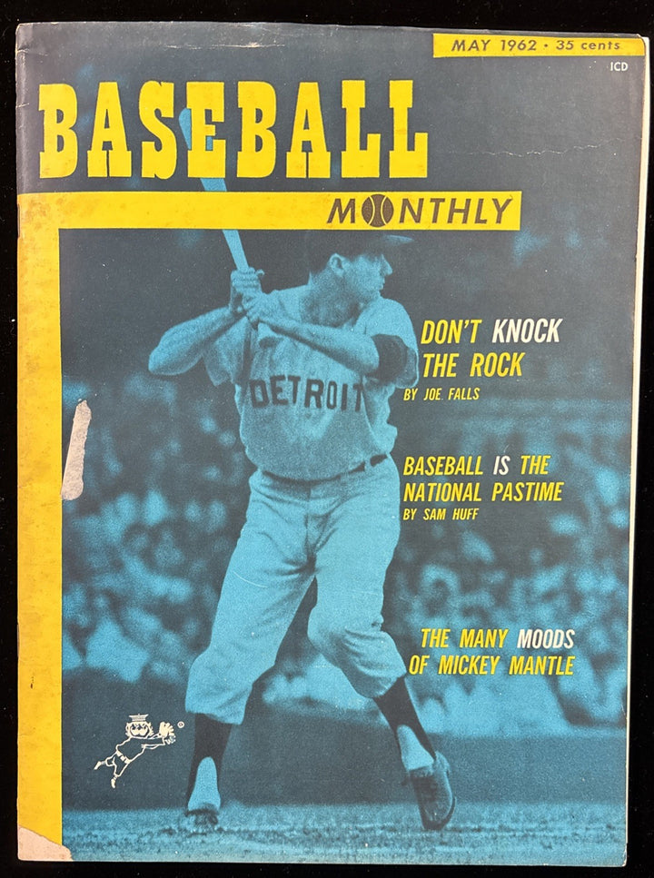 1962 MAY Baseball Monthly magazine Rocky Colavito, Detroit Tigers