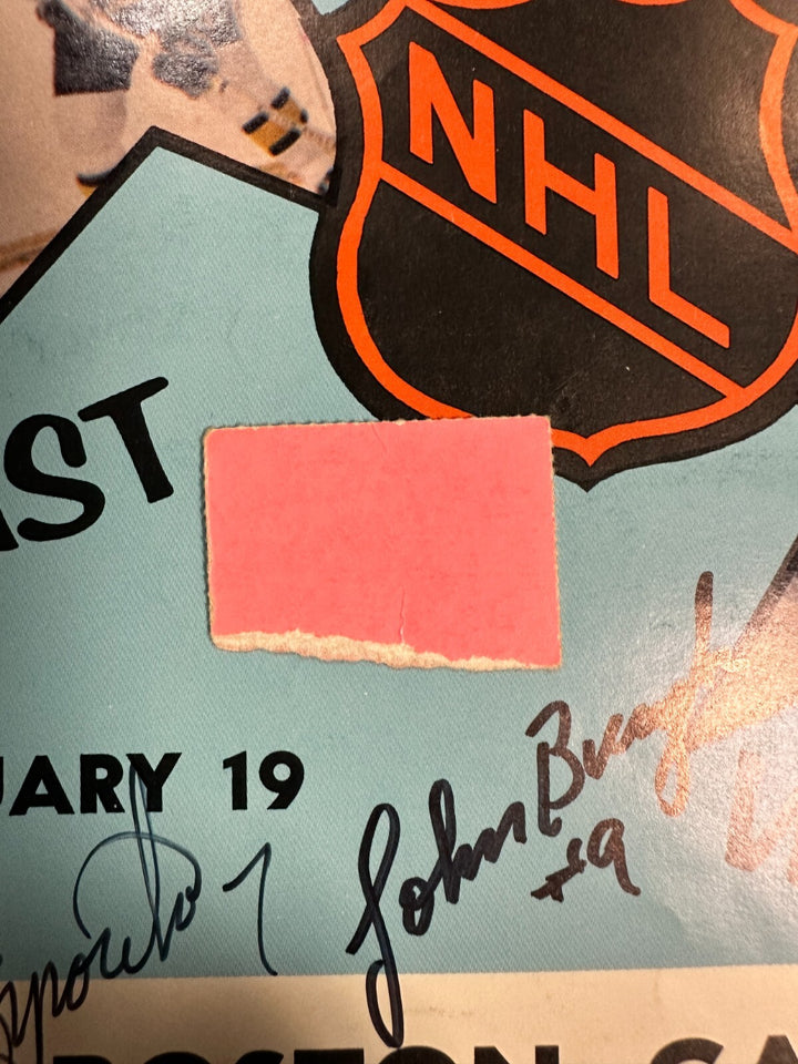 1971 NHL All-Star Gane Autographed Program & Ticket Stub Esposito Bucyk BAS