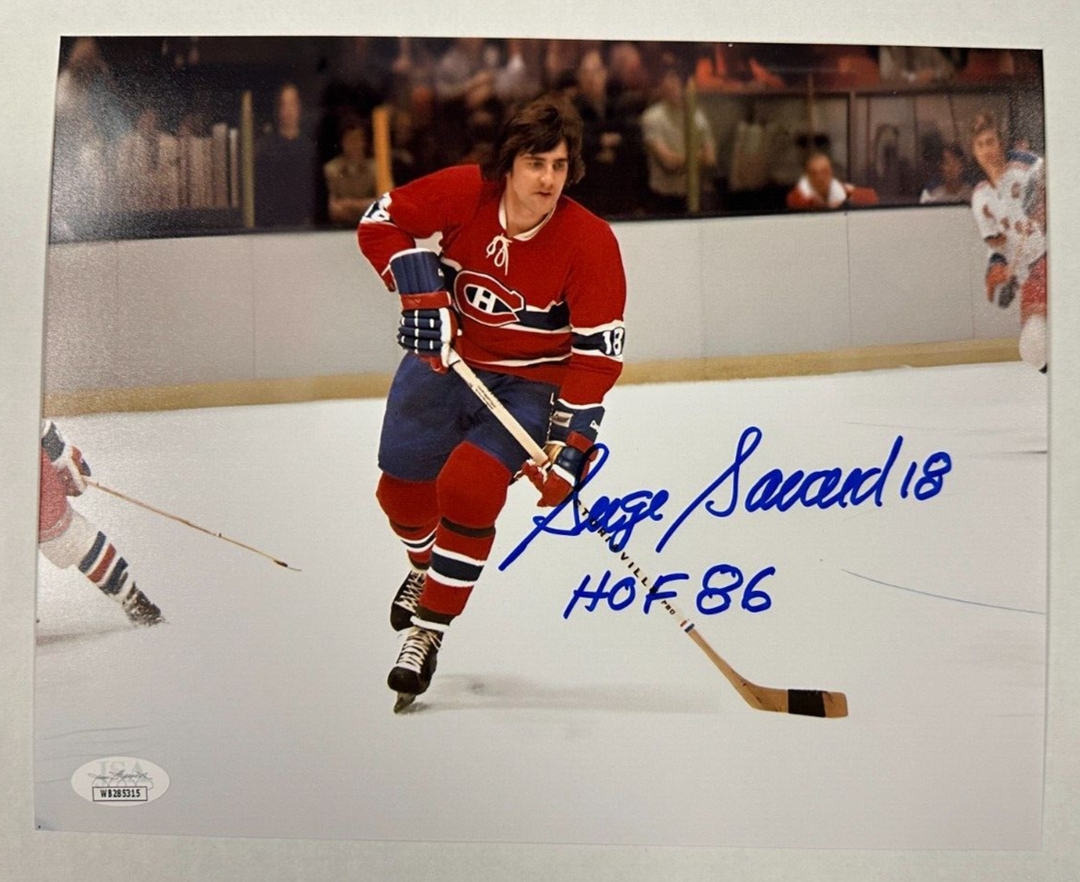 Serge Savard Autographed 8x10 Montreal Canadiens Photo W/ HOF 86 JSA