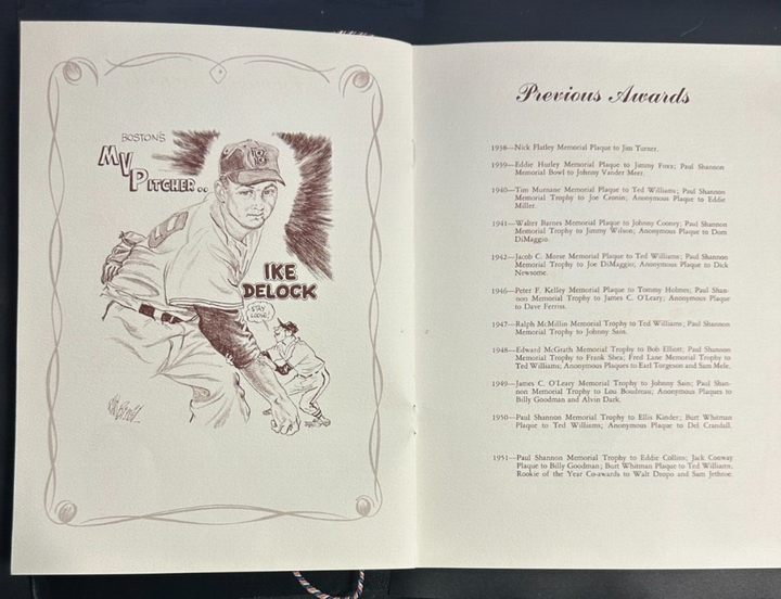 Jan 29, 1959 20th Annual Baseball Writers Association America Dinner Program