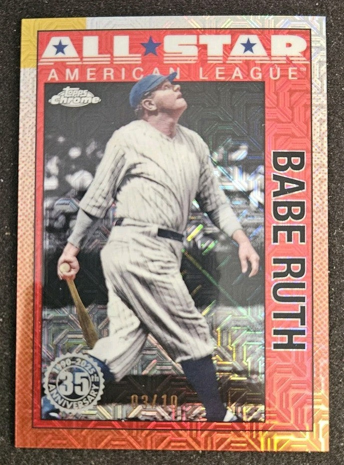 2025 Topps Silver Pack All-Stars Babe Ruth Black Refractor Jersey Match SN 3/10
