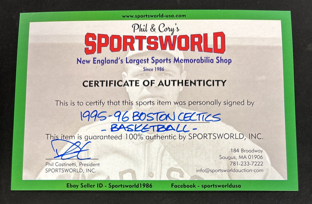 1995-96 Boston Celtics Team Signed Ball Dennis Johnson +17 Sportsworld COA