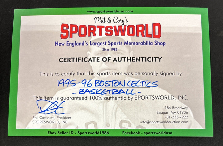 1995-96 Boston Celtics Team Signed Ball Dennis Johnson +17 Sportsworld COA