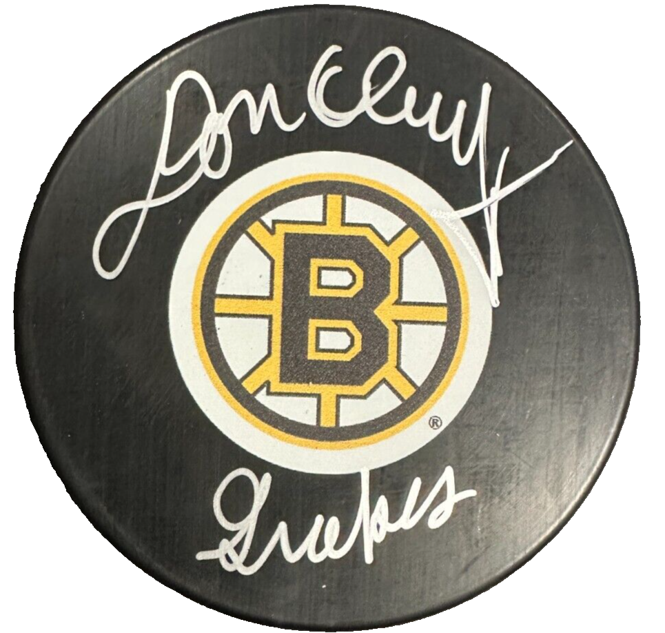 Don Cherry Autographed Boston Bruins Hockey Puck W/ Grapes Insc HOF NHL