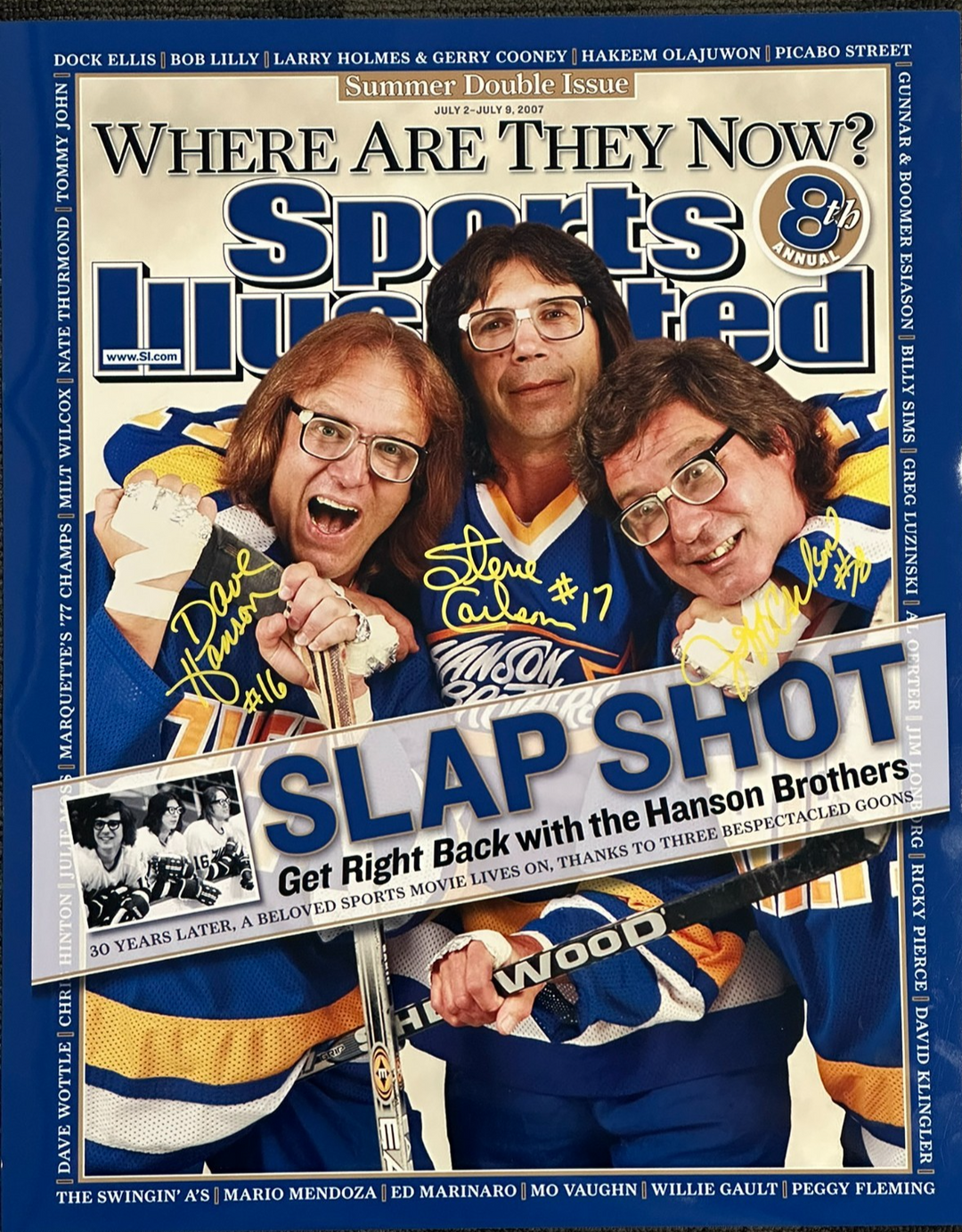 The Hanson Brothers Autographed 16x20 Photo Sports Illustrated Cover Slap Shot