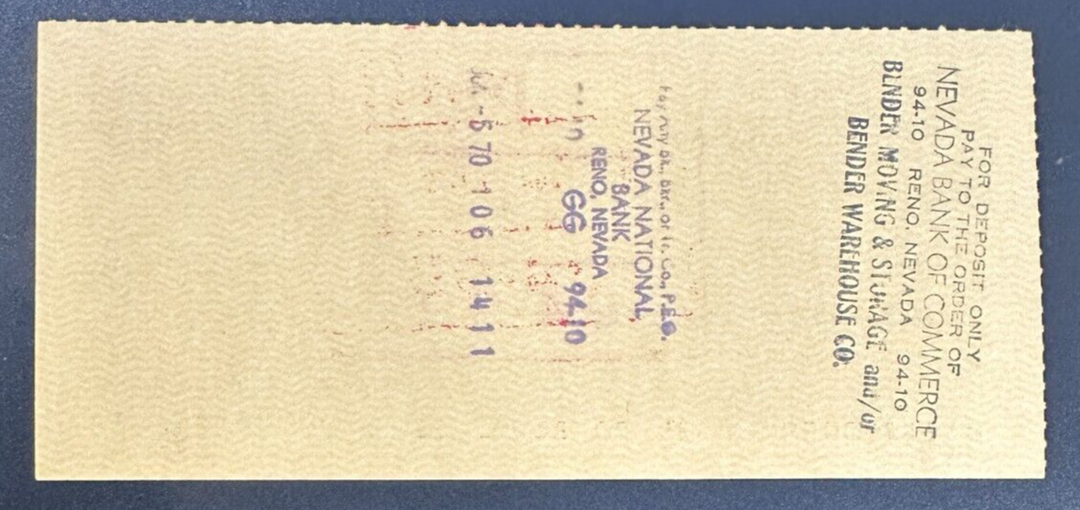 Jackie Jensen Autographed Personal Check Red Sox & Yankees