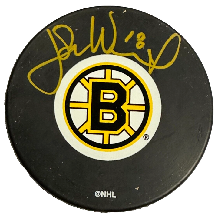 John Wensink Autographed Boston Bruins Hockey Puck BAS