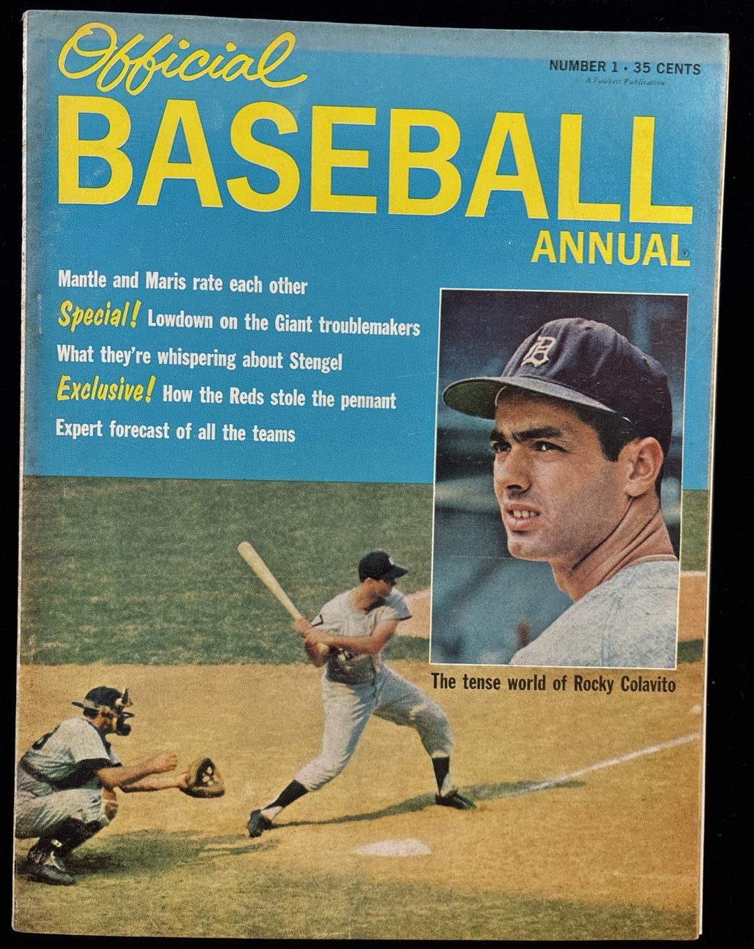 1962 Official Baseball Annual First Issue w/Rocky Colavito Cover